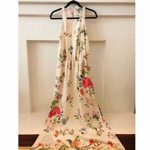 Stunning Club Monaco White Floral Silk Maxi Dress